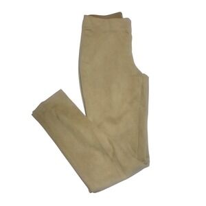 Max Studio Womens Faux Suede Leggings Beige Pull On Slim Pants 1737M05 Small NWT